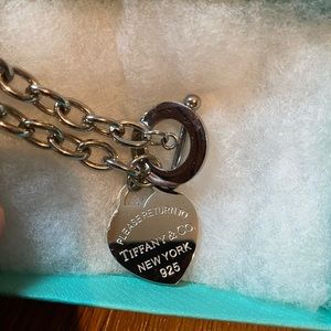 Designer Inspired Heart Tag Toggle Necklace & Bracelet Gift Set